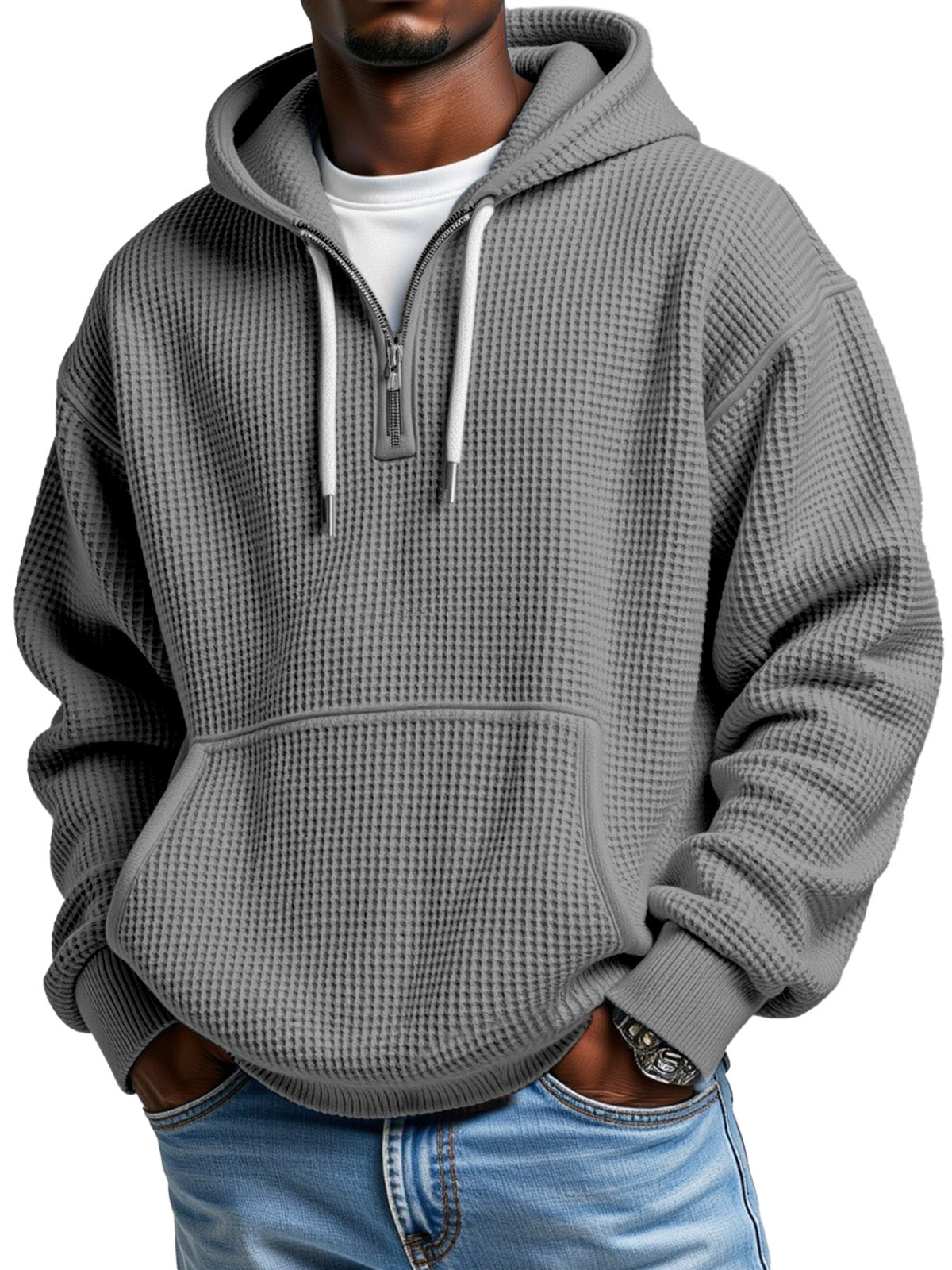 Cozy Waffle Zip Hoodie