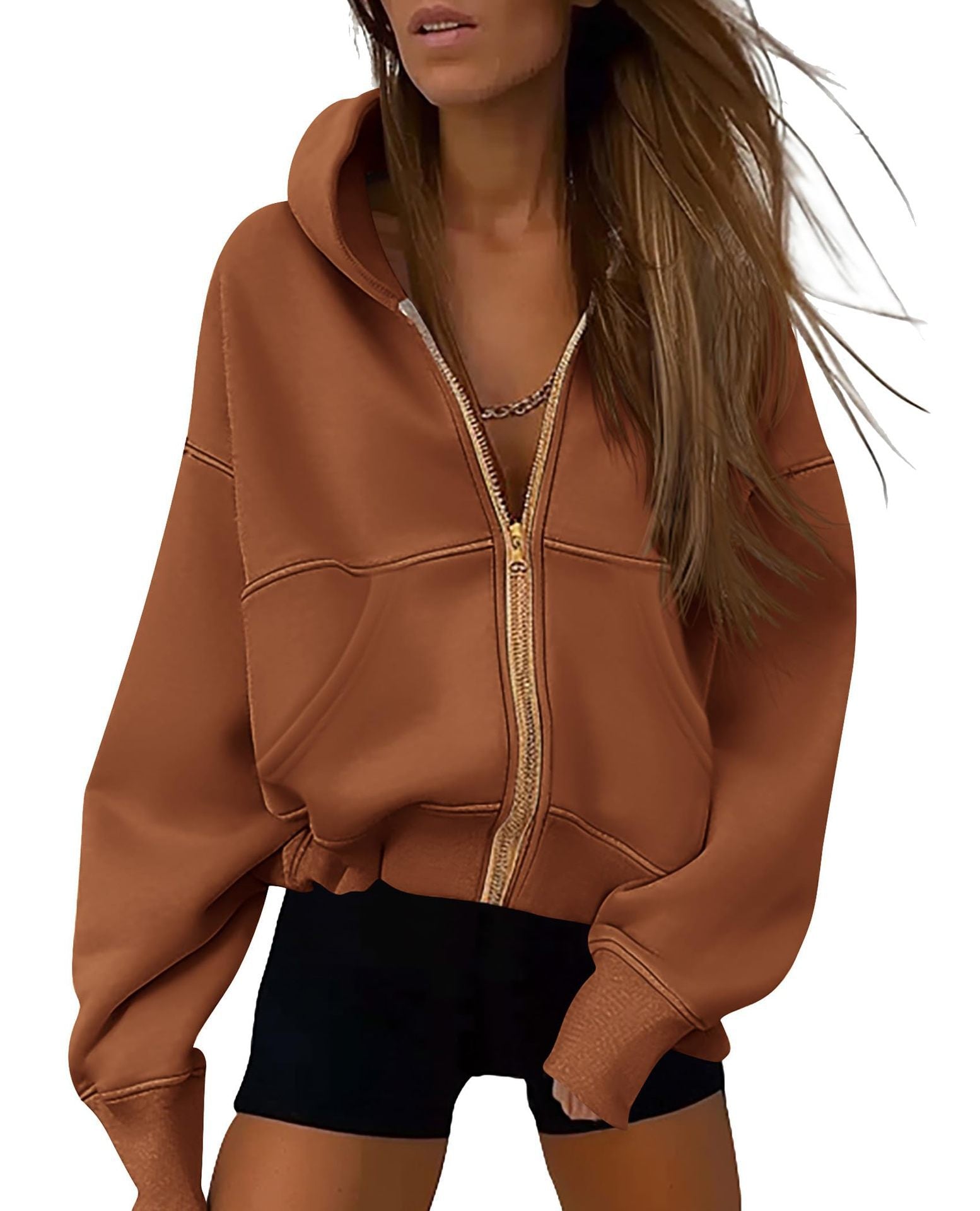 Golden Cozy Zip Hoodie