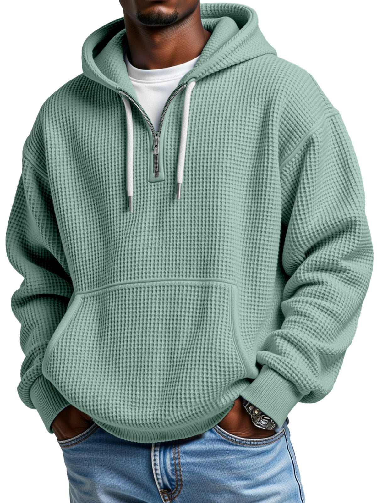 Cozy Waffle Zip Hoodie