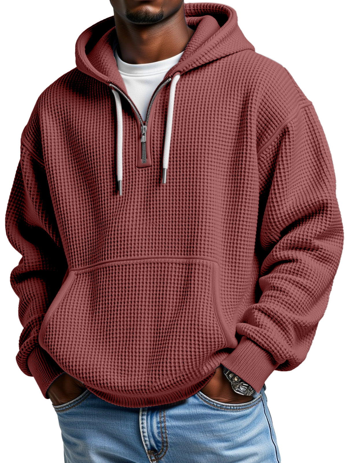 Cozy Waffle Zip Hoodie