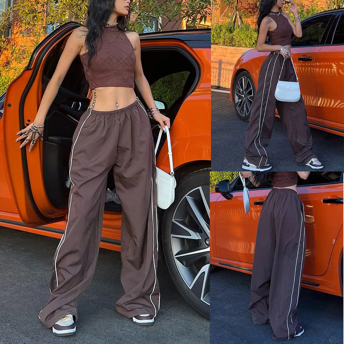 Everyday Parachute Wideleg Track Pants